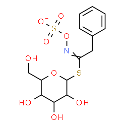ChemSpider 2D Image | 1-S-[2-Phenyl-N-(sulfonatooxy)ethanimidoyl]-1-thiohexopyranose | C14H18NO9S2