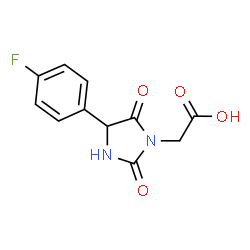 ChemSpider 2D Image | [4-(4-Fluorophenyl)-2,5-dioxo-1-imidazolidinyl]acetic acid | C11H9FN2O4