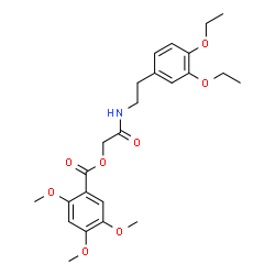 ChemSpider 2D Image | 2-{[2-(3,4-Diethoxyphenyl)ethyl]amino}-2-oxoethyl 2,4,5-trimethoxybenzoate | C24H31NO8