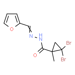 ChemSpider 2D Image | 2,2-Dibromo-N'-(2-furylmethylene)-1-methylcyclopropanecarbohydrazide | C10H10Br2N2O2