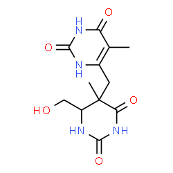 ChemSpider 2D Image | 6-{[4-(Hydroxymethyl)-5-methyl-2,6-dioxohexahydro-5-pyrimidinyl]methyl}-5-methyl-2,4(1H,3H)-pyrimidinedione | C12H16N4O5