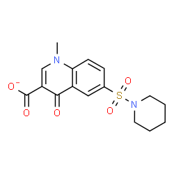 ChemSpider 2D Image | 1-Methyl-4-oxo-6-(1-piperidinylsulfonyl)-1,4-dihydro-3-quinolinecarboxylate | C16H17N2O5S