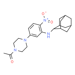 ChemSpider 2D Image | 1-{4-[3-(Adamantan-2-ylamino)-4-nitrophenyl]-1-piperazinyl}ethanone | C22H30N4O3