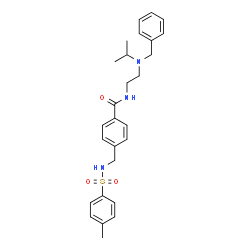 ChemSpider 2D Image | N-{2-[Benzyl(isopropyl)amino]ethyl}-4-({[(4-methylphenyl)sulfonyl]amino}methyl)benzamide | C27H33N3O3S