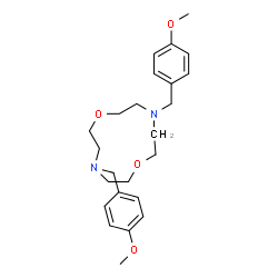 ChemSpider 2D Image | 4,10-Bis(4-methoxybenzyl)-1,7-dioxa-4,10-diazacyclododecane | C24H34N2O4