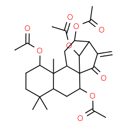 ChemSpider 2D Image | 15-Oxokaur-16-ene-1,7,12,14-tetrayl tetraacetate | C28H38O9