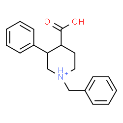 ChemSpider 2D Image | 1-Benzyl-4-carboxy-3-phenylpiperidinium | C19H22NO2