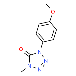ChemSpider 2D Image | 1-(4-methoxyphenyl)-4-methyl-1H-tetrazol-5(4H)-one | C9H10N4O2