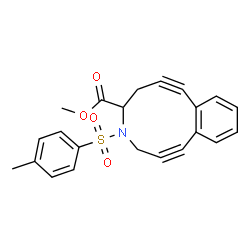 ChemSpider 2D Image | 4-Tosyl-1,2,7,8-tetradehydro-3,4,5,6-tetrahydro-4-benzazecine-5-carboxylic acid methyl ester | C22H19NO4S
