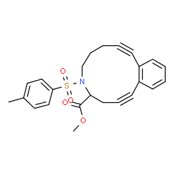 ChemSpider 2D Image | 5-Tosyl-1,2,9,10-tetradehydro-3,4,5,6,7,8-hexahydro-5-benzazacyclododecine-4-carboxylic acid methyl ester | C24H23NO4S
