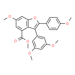 ChemSpider 2D Image | Methyl 3-(3,5-dimethoxyphenyl)-6-methoxy-2-(4-methoxyphenyl)benzofuran-4-carboxylate | C26H24O7