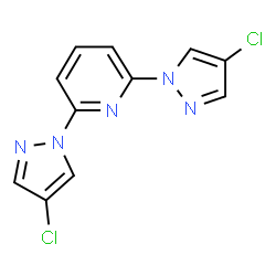 ChemSpider 2D Image | 2,6-bis(4-chloropyrazol-1-yl)pyridine | C11H7Cl2N5