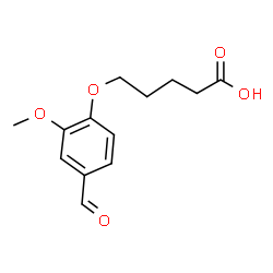 ChemSpider 2D Image | 5-(4-Formyl-2-methoxyphenoxy)pentanoic acid | C13H16O5