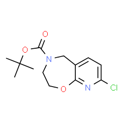 ChemSpider 2D Image | tert-butyl 8-chloro-2,3-dihydropyrido[3,2-f][1,4]oxazepine-4(5H)-carboxylate | C13H17ClN2O3