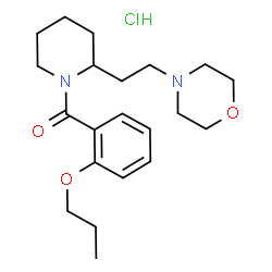 ChemSpider 2D Image | {2-[2-(4-Morpholinyl)ethyl]-1-piperidinyl}(2-propoxyphenyl)methanone hydrochloride (1:1) | C21H33ClN2O3