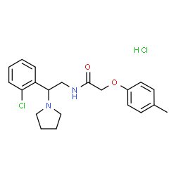 ChemSpider 2D Image | N-[2-(2-Chlorophenyl)-2-(1-pyrrolidinyl)ethyl]-2-(4-methylphenoxy)acetamide hydrochloride (1:1) | C21H26Cl2N2O2