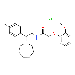 ChemSpider 2D Image | N-[2-(1-Azepanyl)-2-(4-methylphenyl)ethyl]-2-(2-methoxyphenoxy)acetamide hydrochloride (1:1) | C24H33ClN2O3