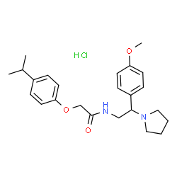 ChemSpider 2D Image | 2-(4-Isopropylphenoxy)-N-[2-(4-methoxyphenyl)-2-(1-pyrrolidinyl)ethyl]acetamide hydrochloride (1:1) | C24H33ClN2O3