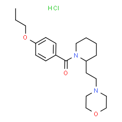 ChemSpider 2D Image | {2-[2-(4-Morpholinyl)ethyl]-1-piperidinyl}(4-propoxyphenyl)methanone hydrochloride (1:1) | C21H33ClN2O3