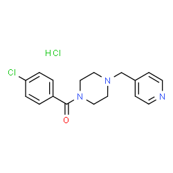 ChemSpider 2D Image | (4-Chlorophenyl)[4-(4-pyridinylmethyl)-1-piperazinyl]methanone hydrochloride (1:1) | C17H19Cl2N3O