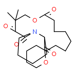 ChemSpider 2D Image | 17,17-Dimethylhexadecahydropyrido[2,1-c][1,9,4]dioxazacyclohenicosine-1,14,18,19(3H,21H)-tetrone | C24H39NO6