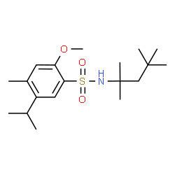 ChemSpider 2D Image | 5-Isopropyl-2-methoxy-4-methyl-N-(2,4,4-trimethyl-2-pentanyl)benzenesulfonamide | C19H33NO3S
