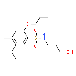 ChemSpider 2D Image | N-(3-Hydroxypropyl)-5-isopropyl-4-methyl-2-propoxybenzenesulfonamide | C16H27NO4S