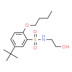 ChemSpider 2D Image | 2-Butoxy-N-(2-hydroxyethyl)-5-(2-methyl-2-propanyl)benzenesulfonamide | C16H27NO4S