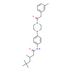 ChemSpider 2D Image | 3,5,5-Trimethyl-N-(4-{4-[(3-methylphenyl)acetyl]-1-piperazinyl}phenyl)hexanamide | C28H39N3O2