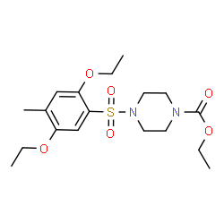 ChemSpider 2D Image | Ethyl 4-[(2,5-diethoxy-4-methylphenyl)sulfonyl]-1-piperazinecarboxylate | C18H28N2O6S