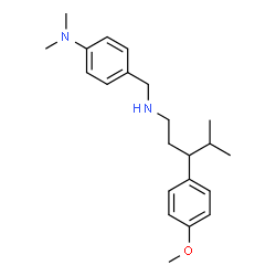ChemSpider 2D Image | 4-({[3-(4-Methoxyphenyl)-4-methylpentyl]amino}methyl)-N,N-dimethylaniline | C22H32N2O