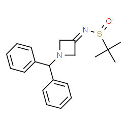 ChemSpider 2D Image | N-(1-Benzhydrylazetidin-3-ylidene)-2-methylpropane-2-sulfinamide | C20H24N2OS