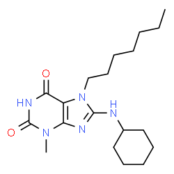 ChemSpider 2D Image | 8-(Cyclohexylamino)-7-heptyl-3-methyl-3,7-dihydro-1H-purine-2,6-dione | C19H31N5O2