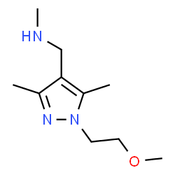 ChemSpider 2D Image | 1-[1-(2-Methoxyethyl)-3,5-dimethyl-1H-pyrazol-4-yl]-N-methylmethanamine | C10H19N3O