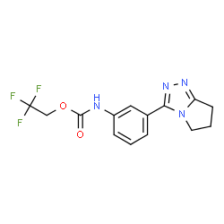 ChemSpider 2D Image | 2,2,2-trifluoroethyl N-(3-{5H,6H,7H-pyrrolo[2,1-c][1,2,4]triazol-3-yl}phenyl)carbamate | C14H13F3N4O2