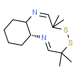 ChemSpider 2D Image | (1Z,7E,8aR)-3,3,6,6-Tetramethyl-3,6,8a,9,10,11,12,12a-octahydro-4,5,1,8-benzodithiadiazecine | C14H24N2S2