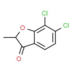 ChemSpider 2D Image | 6,7-Dichloro-2-methyl-1-benzofuran-3(2H)-one | C9H6Cl2O2