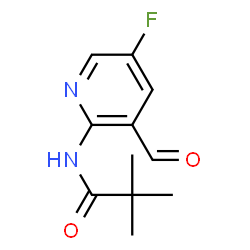 ChemSpider 2D Image | N-(5-Fluoro-3-formylpyridin-2-yl)pivalamide | C11H13FN2O2