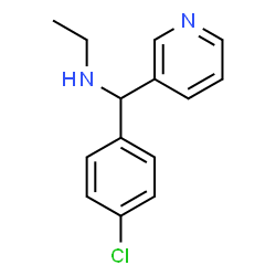 ChemSpider 2D Image | N-[(4-Chlorophenyl)(3-pyridinyl)methyl]ethanamine | C14H15ClN2