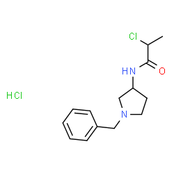 ChemSpider 2D Image | N-(1-benzylpyrrolidin-3-yl)-2-chloropropanamide hydrochloride | C14H20Cl2N2O