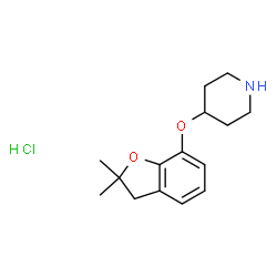 ChemSpider 2D Image | 4-[(2,2-dimethyl-2,3-dihydro-1-benzofuran-7-yl)oxy]piperidine hydrochloride | C15H22ClNO2