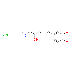 ChemSpider 2D Image | 1-(1,3-Benzodioxol-5-ylmethoxy)-3-(methylamino)-2-propanol hydrochloride (1:1) | C12H18ClNO4