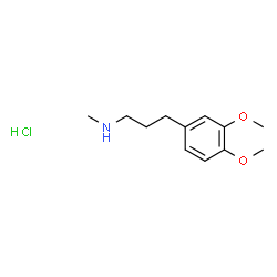 ChemSpider 2D Image | 3-(3,4-Dimethoxyphenyl)-N-methyl-1-propanamine hydrochloride (1:1) | C12H20ClNO2