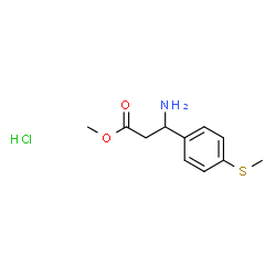 ChemSpider 2D Image | Methyl 3-amino-3-[4-(methylsulfanyl)phenyl]propanoate hydrochloride (1:1) | C11H16ClNO2S