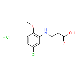 ChemSpider 2D Image | N-(5-Chloro-2-methoxyphenyl)-beta-alanine hydrochloride (1:1) | C10H13Cl2NO3