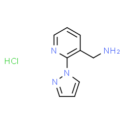 ChemSpider 2D Image | 1-[2-(1H-PYRAZOL-1-YL)PYRIDIN-3-YL]METHANAMINE HYDROCHLORIDE | C9H11ClN4
