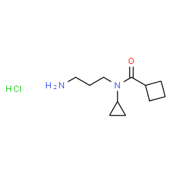ChemSpider 2D Image | N-(3-Aminopropyl)-N-cyclopropylcyclobutanecarboxamide hydrochloride (1:1) | C11H21ClN2O