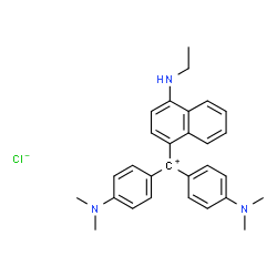 ChemSpider 2D Image | Bis[4-(dimethylamino)phenyl][4-(ethylamino)-1-naphthyl]methylium chloride | C29H32ClN3