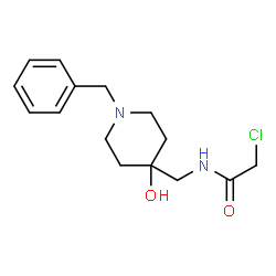 ChemSpider 2D Image | N-[(1-Benzyl-4-hydroxy-4-piperidinyl)methyl]-2-chloroacetamide | C15H21ClN2O2