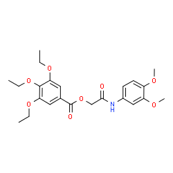 ChemSpider 2D Image | 2-[(3,4-Dimethoxyphenyl)amino]-2-oxoethyl 3,4,5-triethoxybenzoate | C23H29NO8